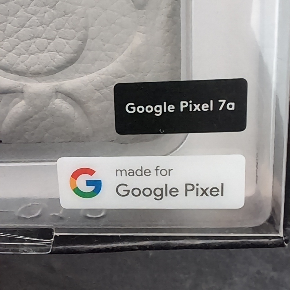 New In Box Coach Leather Light Gray Slim Wrap Google Pixel 7A Phone Case. - Picture 2 of 5